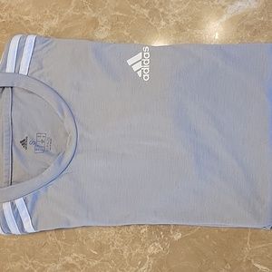 ADIDAS Climalite Light Gray & White Short-sleeved T-Shirt, S